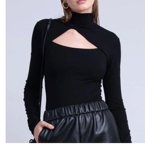 Rachel Parcell Mock Neck Cutout Bodysuit